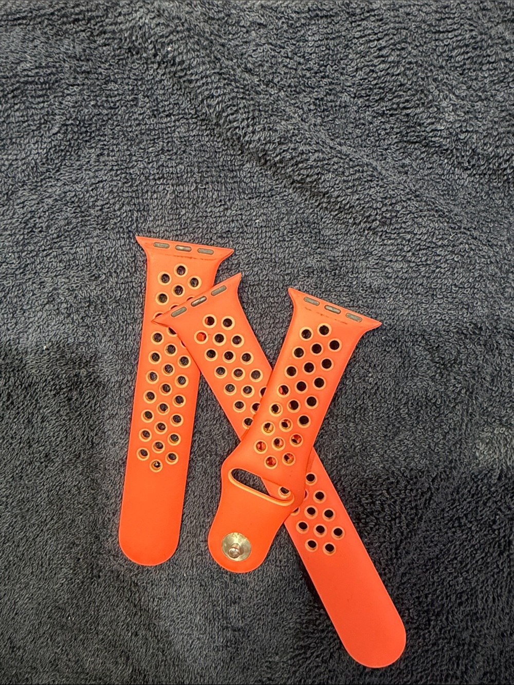 Nike Orange Silicone Sport Watch Bands with Perforated Holes